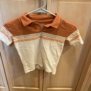 Kids Orange and Cream Short-Sleeve Polo Top